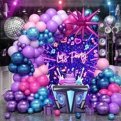 Purple Blue Pink Balloon Arch Kit, Light Pink Hot Pink Metallic Blue Purple B…