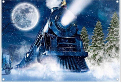 Steam Train Winter Background 8 ft X 6 ft Christmas Photography Backdrop NEW