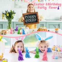 4 Pcs Easter Bunny Candles Gift Set Rabbit Shape Spring Candles for Easter Bunny
