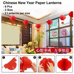 38Pcs Chinese New Year Decorations 2026 50in 3D Hanging Dragon Lanterns Set