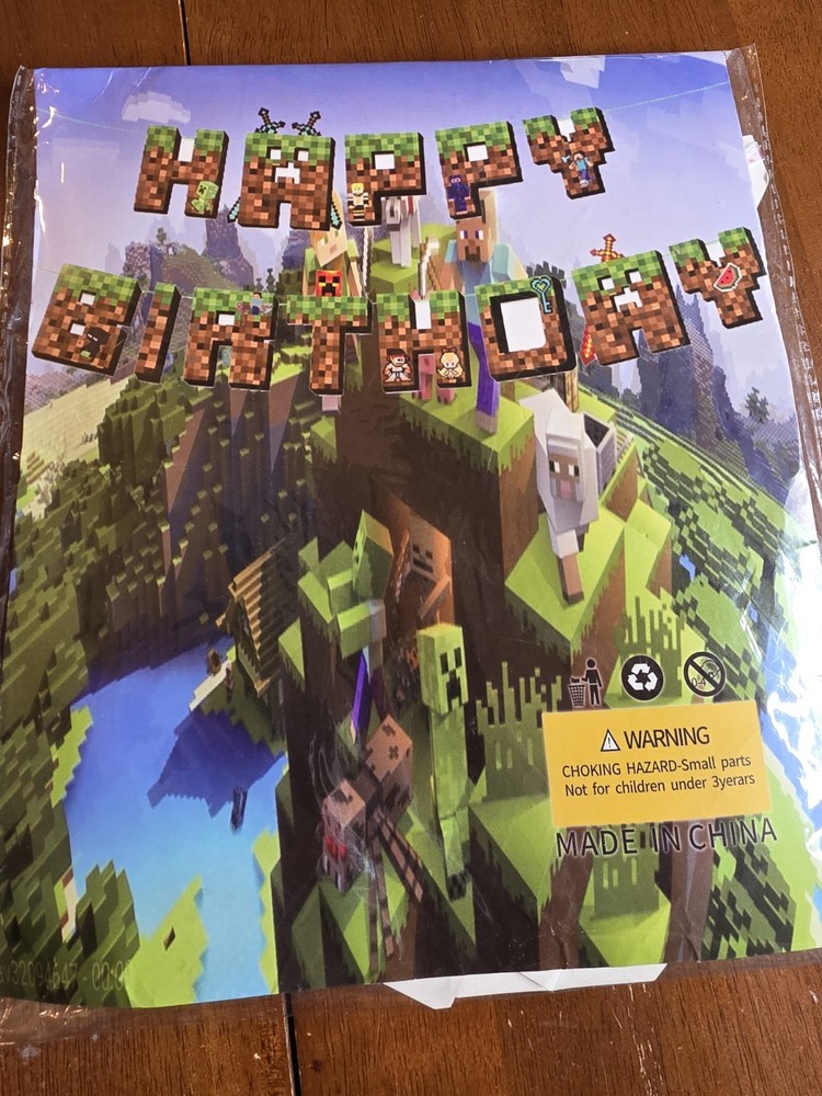 MINECRAFT HAPPY BIRTHDAY BANNER M1
