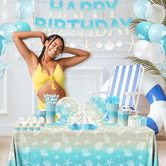 Seashell Beach Party Decorations, Ocean Seashell Birthday Party Supplies with St