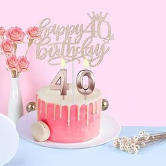 40th Birthday Decorations for Women, Including Crown/Tiara, Sash, Rose Gold