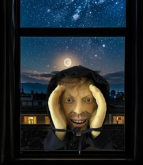 Scary Peeper Freak Halloween Decoration Clown Indoor and Outdoor Window Stickers