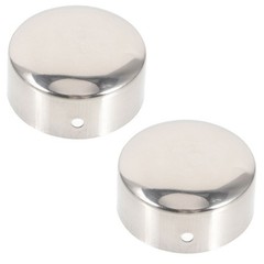 2Pcs Durable Metal Handrail End Caps Stainless Steel Tube Plugs Silver
