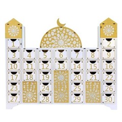 Ramadan Countdown Calendar – Wooden Mosque Advent Decor, Eid Gifts & Decorations