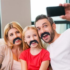 24 Pcs Self Adhesive Fake Black Mustache Novelty Black Plush Mustaches Hairy …