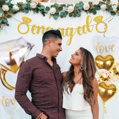 Engagement Party Decorations Sparkly Gold Engagement Decorations, Engaged Banner