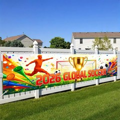World Cup Party Decorations 118×20 Inches Football 2026 Soccer Party Banner Tour