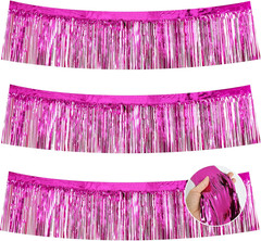 Metallic Foil Fringe Garland 3 Pack Party Decor Gold Silver Red Rose Gold Banner
