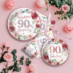 Rose Gold 90th Birthday Decorations for Women – Fabulous Celebration Set