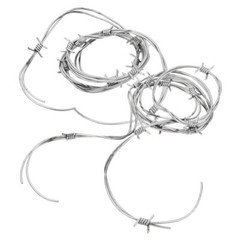2pcs Fake Silver Barbed Wire Halloween Gothic Thorns Chain Prop