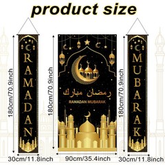 3 Pcs Hanging Banner LED Decoration Set 71 x 35.4/11.8 Inch Lighted Backdrop …