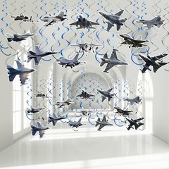26 PCS Airplane Hanging Swirl Decoration Supplies Aircraft Ceiling Streamer