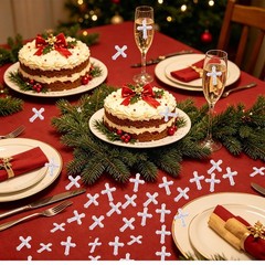 520Pcs Cross Table Confetti Decor Glitter Table Confetti Cross Decoration for B