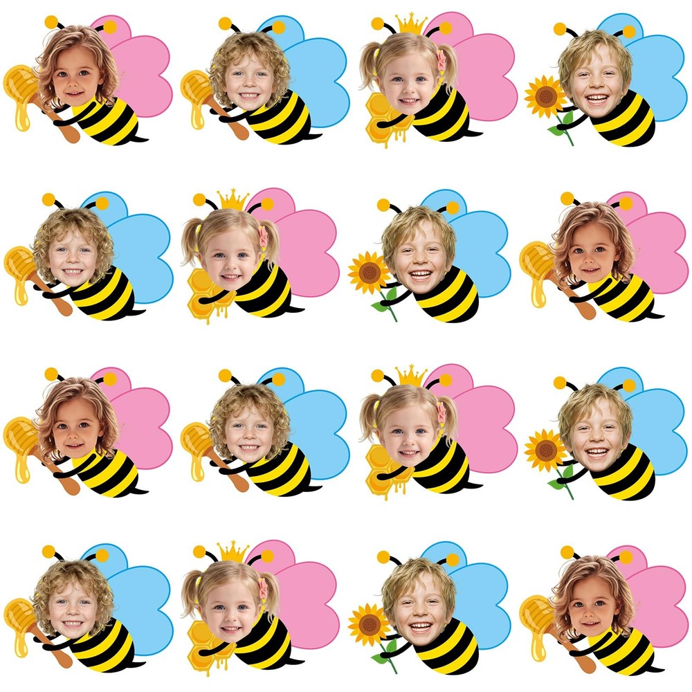 48 Pcs Honey Bee Cutout for Bulletin Board Decoration with Photo Yellow Cute …