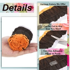 Crepe Paper Streamers, 9.84ft Streamer Decoration Paper White, Orange,Black