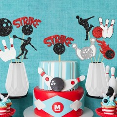 16 PCS Bowling Party Centerpiece Sticks Glitter Strike Up Birthday Decor