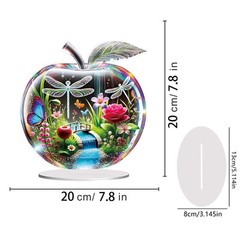 2D Colorful Apples Decoration Flat Tabletop Ornament for Office Desk Shelf