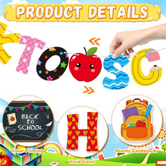 Back to School Banner Decorations Pre-Strung Happy First Day of School Classroom