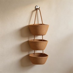 Modern Decor Wall Storage Basket Vertical Organizer Space-saving Design