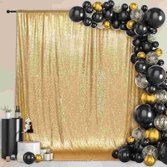 Gold Sequin Backdrop 6x6ft High-Density 3mm Sparkly Photo Background Back Drop