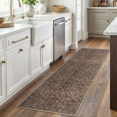 SIILOOM 2×6 Washable Runner Rug for 2′ x 6′ (Runner), Rust Reddish Brown