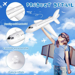 3 Pcs 40 Inch White Large Inflatable Airplane Balloon Aviation Themed Decorat…