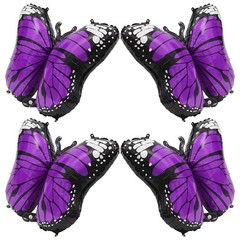 Purple Charming 4 Pack Butterfly Party Balloons, 28 Inches Girls Fairy Wings …