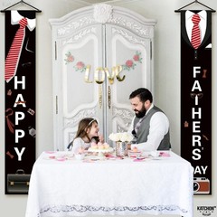 Black Happy Fathers Day Banner – XtraLarge, 72×12 Inch | Tuxedo Hanging Happy