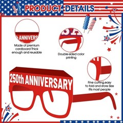 32 Pcs USA Patriotic Party Decorations Eyeglasses 250th Anniversary Themed Pa…