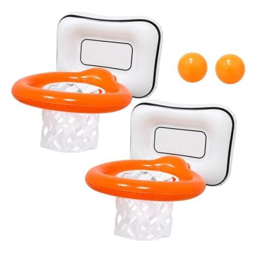 Inflatable Basketball Hoop, Basketball Party Decorations Set with 2 Basketball