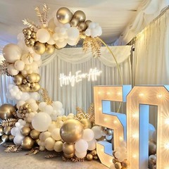 135Pcs Metallic Chrome Balloons Garland Arch Kit Wedding, Birthday, Baby Shower