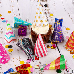 10 Pcs Glitter Mini Birthday Party Hats Multicolor Paper Cone Hats