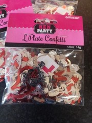 Red Hen Party Bride to Be Assorted Confetti Learner Plates Fun L PLATE MARRIED