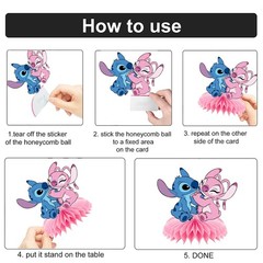 Stitch party supplies, 8Psc honeycomb center decorations, Stitch party decora…