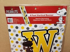 Eureka Peanuts 4 Foot Vertical Banner Peanuts Snoopy Classroom & Doors Banner