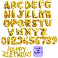 Gold Silver Rose 16″ A-Z Letter Balloons Number Foil Balloon NAME PARTY WEDDING