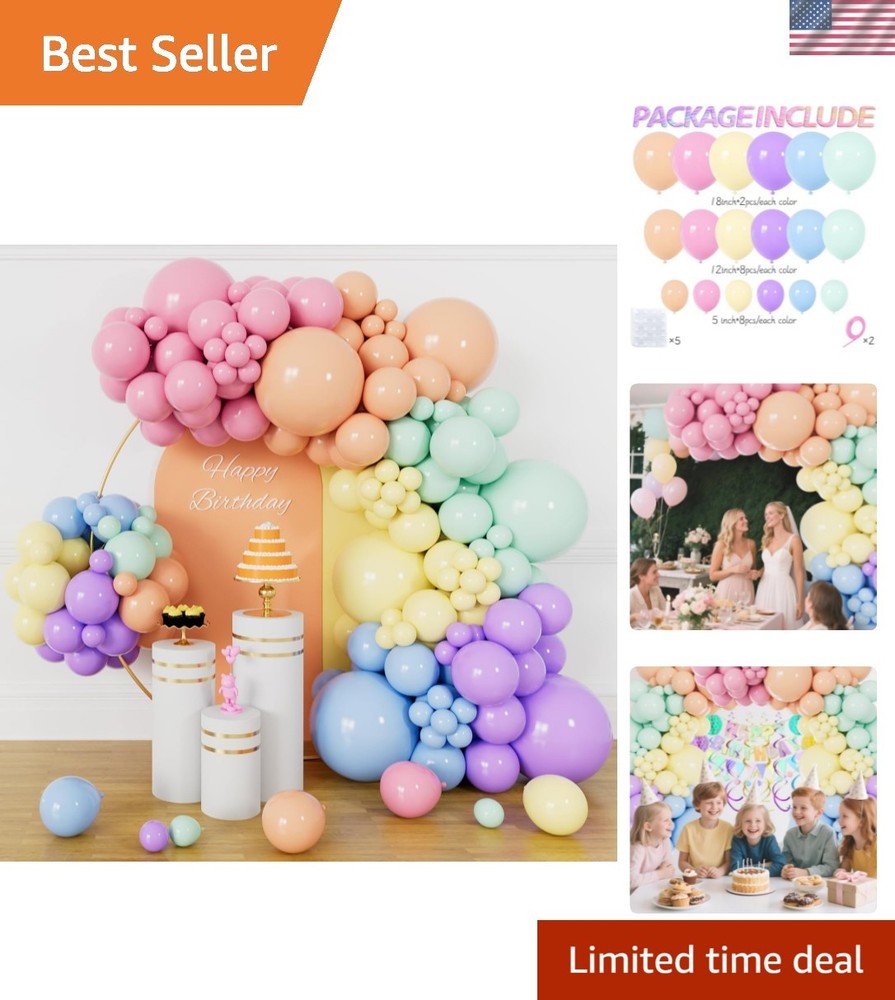 Pastel Rainbow Balloons Arch Garland Kit Different Sizes 18 12 5 Inch Latex B…