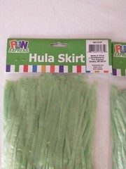 Green Artificial Grass Flowered Hula Skirts Hawaiian Luau Party 3 Pack