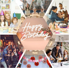 Happy Birthday Neon Sign – LED Light Up Decor for Any Age Celebration