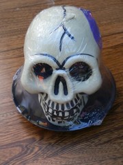 Halloween Bleeding Skull Candle in Drip Tray From Tesco BNWT White