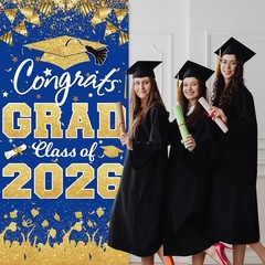 2026 Graduation Party Decorations – Blue Gold Congrats Grad Class of 2026 Ban…
