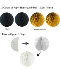 Birthday Party Decoration, Happy Birthday Banner with Paper Fans, Honeycomb Ball