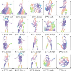 20Pcs Singer Hanging Swirls Music Lover Birthday Party Decoration Popular Singer