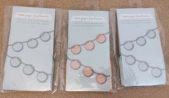 Lot (3) Mini Paper Fan Banners W/Twine Peach/Orange Green/Teal