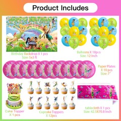 Tinkerbell Party Supplies Party Decoration Set Plates Balloons Banner Tablecloth