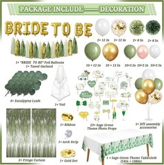 Bride to Be Sage Green Bachelorette Party Decorations