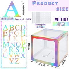 Geyee 8 Pcs Transparent Balloon Box with 78 Letters for Baby Shower 3 Sets of…