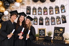 2026 K-12 Graduation Photo Banner Kindergarten to 12th Grade Grad Decorations